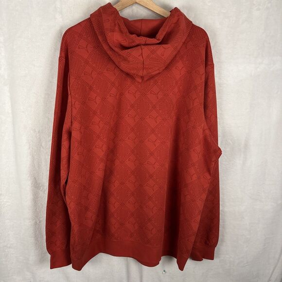 PUMA Essentials Logomania AOP Hoodie Pullover Red Fire Size 2XL NWT - Picture 5 of 6
